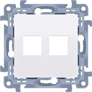 a9bae5c9de480b51ec4adadbf2930662_original.jpg Simon 10 – modul pre 2 dátové zásuvky keystone, biely (CKP2.01/11) – Obrázok 1