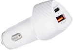 Nabíjačka do auta Forcell Carbon CC50-1A1C – 38 W, USB-C PD 3.0, USB-A QC 3.0, biela – Obrázok 6