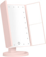 Kozmetické zrkadlo Humanas HS-ML04 (HS4739) – LED podsvietenie, ružové – Obrázok 3