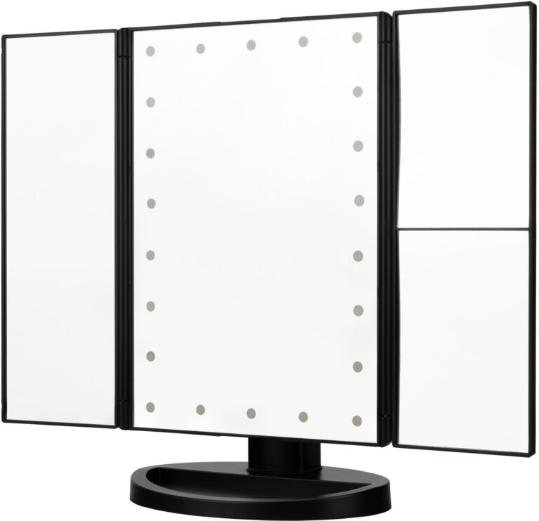 Kozmetické zrkadlo Humanas HS-ML04 (HS3672) – LED podsvietenie, čierne