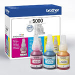 Sada atramentov Brother BT5000CMY – multipack 3 farieb (azúrová, purpurová, žltá)