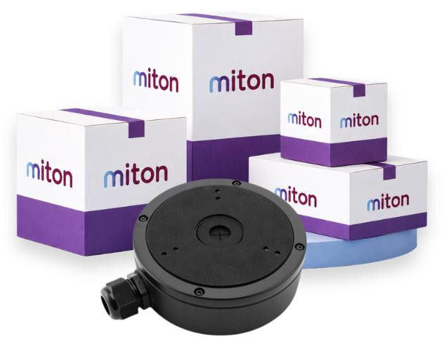 Montážna krabica Miton MT-P1280-S-B – hliník, čierna, nosnosť 4,5 kg (balenie 10 ks)