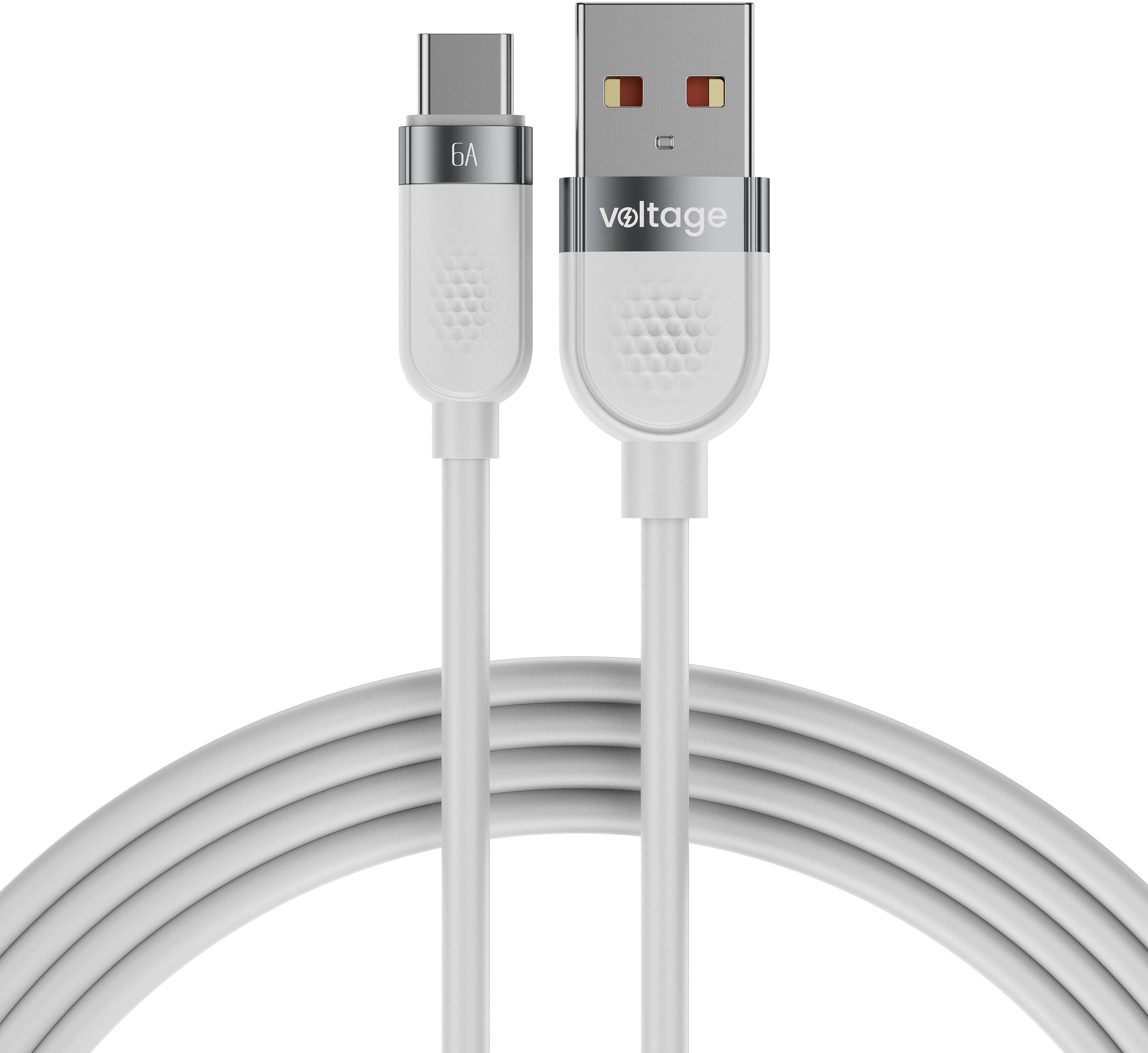 e2314bb0d73ba4722835f16693737638_original.jpg Kábel USB-A/USB-C Voltage Silicone VEKS66AC100WE – 66 W PD, 1 m, biely – Obrázok 1