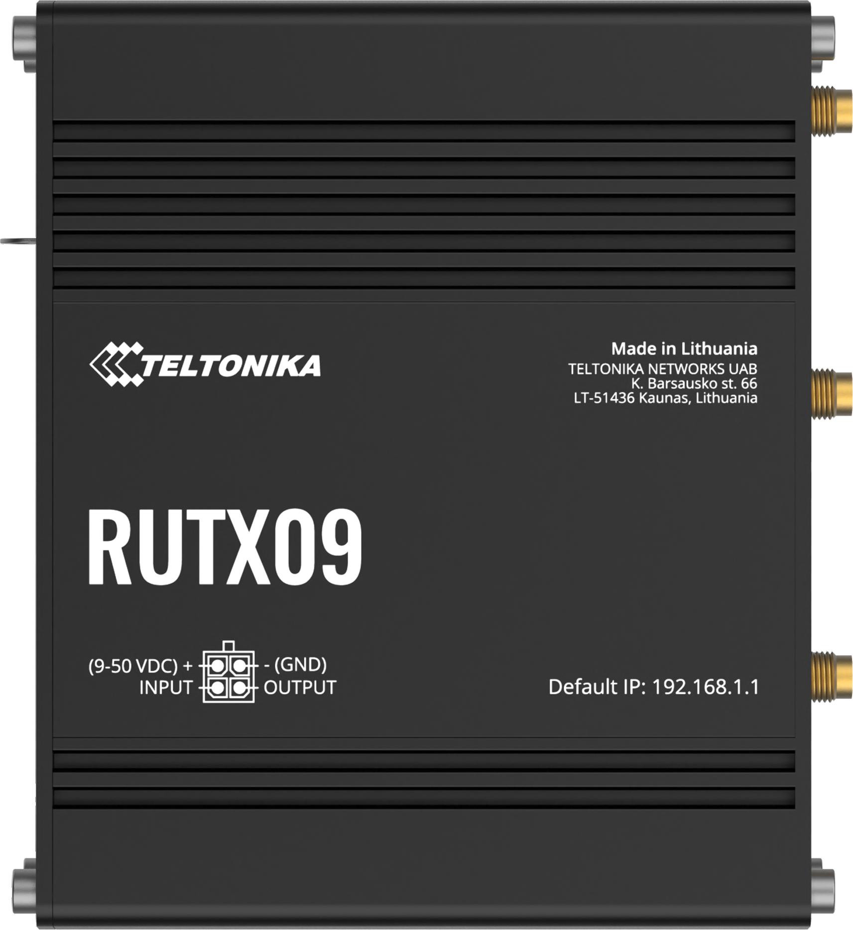 e91599e070e8cce22a2382c9677504a7_original.jpg LTE router Teltonika RUTX09 (RUTX0920B200) – priemyselný, 4G LTE Cat 6, dual SIM, gigabit – Obrázok 1