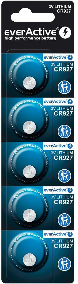 Lítiová gombíková batéria everActive CR927 – 3 V (balenie 5 ks)