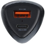 Nabíjačka do auta Forcell Carbon CC50-1A1C – 38 W, USB-C PD 3.0, USB-A QC 3.0, čierna – Obrázok 3